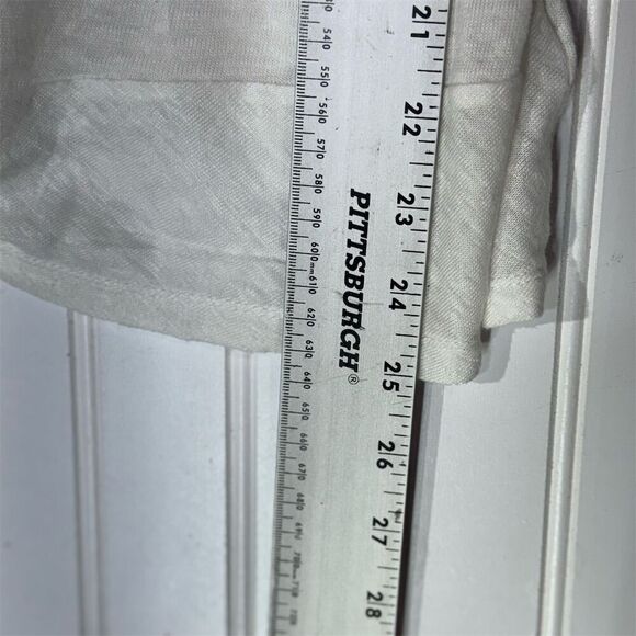 Rachel Rachel Roy 100% Linen Twist Front Tee Ivory White Sz M Boho Coastal Chic - Picture 6 of 8